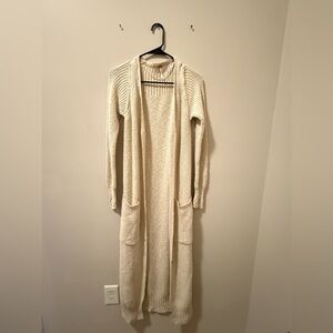 Free‎ People Ivory Ribbed Long Cardigan